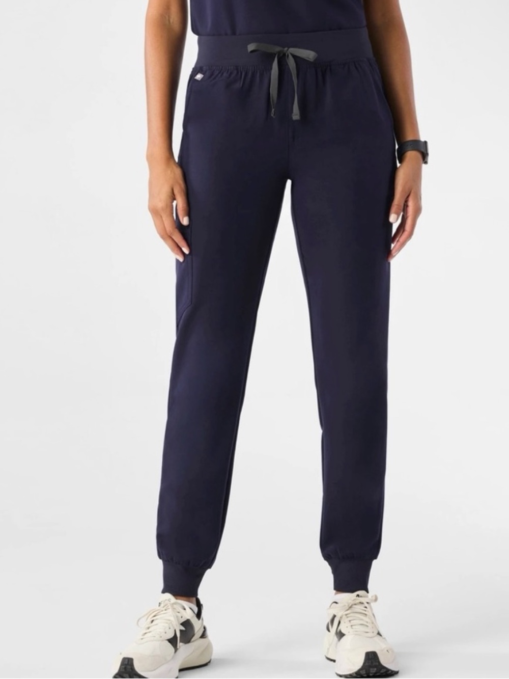FIGS Zamora High Waisted Jogger Scrub Pants Navy Blue (Style #W18SW2005P)